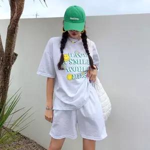 [유야]여성 면 반팔티 반바지 트레이닝 세트 -FPST0384- 여름