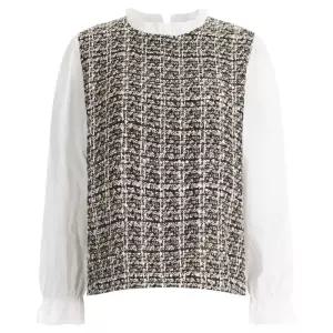 여성 트위드 프릴 하객룩 블라우스 CHO-WBL-12107-베이지