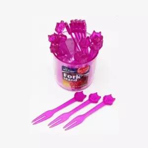 고품질 포크세트 20P 색상랜덤 플라스틱 원형 과일포크 케이 (WFGTTL0)