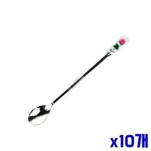 고품질 x10개 롱 티스푼 19.5cm 로즈장미 디저트스푼 (WFGTTJU)