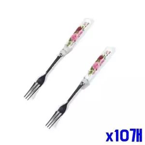 고품질 x10개 티포크 2p 장미 14.5cm 손님용포크 손잡이 (WFGTTKX)
