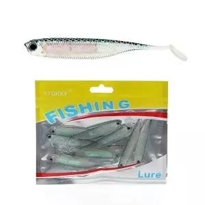 루어 광어 은빛비늘 미끼 10p세트 갈치웜 우럭 쉐드웜-WFHJBEA