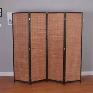 블랙테두리 파티션 170cmx160cm 라탄 4단 (WFHJLPC)