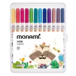 학생 사인펜세트 수성 모나미 12색 사인펜 핑크 (WFHJGKN)