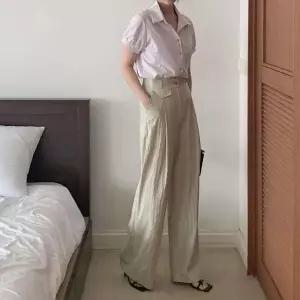 [하프클럽/]여성용 나일론 레이온 심플 포켓 와이드 롱 팬츠