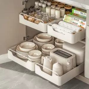 [텐바이텐]무타공 주방 접착식 슬라이딩 레일선반