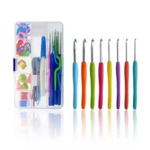 고품질 코바늘 골무 풀세트 바늘 뜨개질 DIY 53P 케이스 (WFFW3SX)