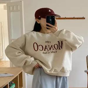 모나코코 루즈핏 양기모 맨투맨 (2color)