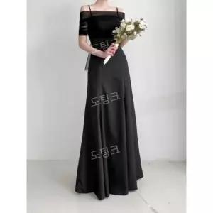 블랙드레스 스냅 빅사이즈 촬영용드레스 홀터넥 셀프