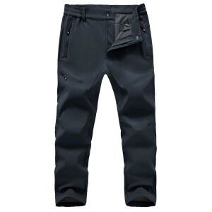 TBMPOY 남성 스노우 사냥 캠핑 소프트쉘 얼음 겨울 여행 하이킹 낚시 안감 바지 플리스 방수 스키