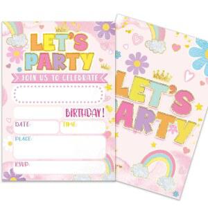 들을 위한 루모스터 생일 파티 초대장 귀여운 핑크 봉투와 스티커가 포함된 u2019s 20세트