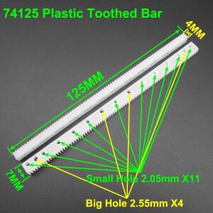 10개/세트 0.5M 톱니형 트랙 바 7x4x125 플라스틱 기어 랙 모듈 전송 스프로킷 동기화 2.05MMX11 2.55MMX4