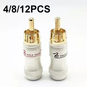 후방카메라배선 RCA 케이블 4/8/12 개/ 금도금 플매트 카펫 매트 러그 로터스 남성 오디오 비디오 커넥터 D