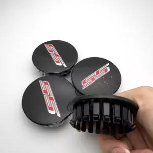 자동차휠캡 4개 ABS 65mm 휠 센터 캡 SS 엠블럼 로고 림 허브 커버 배지 스타일링 액세서리 카마로