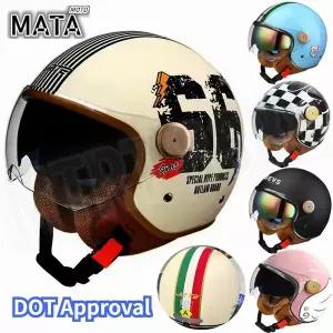 바이크 오토바이 반모헬맷 HOT DOT 오픈 페이스 3/4 헬멧 레트로 복고풍 엔틱 모터바이크 빈티지 초퍼 모터