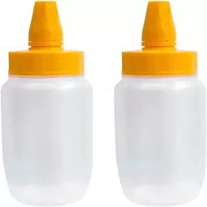 메이플 시럽 케첩 겨자 샐러드 드레싱용 뚜껑 리필 가능한 조미료 용기가 포함된 플라스틱 꿀 디스펜서 빈