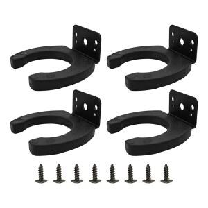 [미국배송] PDETVEO 4PCS 43MM ID 마이크 클립 장착 나사가 있는 헤비 듀티 홀더 무선 마이크용 벽걸이 브래킷 스튜디오 및 무대용(블랙)