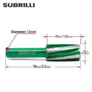 SUBRILLI 다이아몬드 세그먼트 CNC 핑거 비트 라우터 휠, 화강암 및 석영 대리석 석재 절단용, 20mm 라운