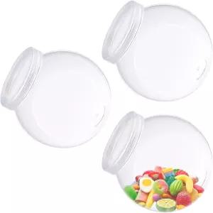 ZSDRTYU 캔디 디스펜서 교실용 뚜껑이 있는 46온스 플라스틱 병 3팩 사탕용 쿠키 젤리빈 시리얼 스낵용