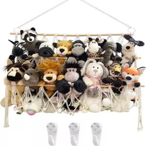 작은 인형 그물을 보관할 수 있는 보관 정리함 홀더에 매달린 그물 또는 해먹 수제