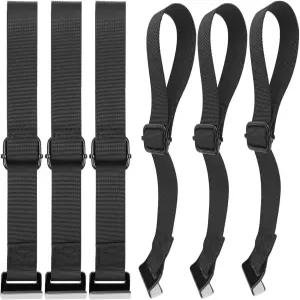 차량 루프탑 화물 타이 다운 후크 스트랩 루프백용 조절 가능한 루프 캐리어 랙 필요 없음 6Pcs