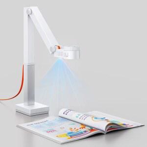 교사용 CZUR Fancy S Pro USB 문서 카메라, 마이크 및 LED 조명이 있는 12MP 4K 웹캠, 최대 60fps, 자동 초점, 원격 교육, 웹 컨퍼런스, Mac Windows용, 흰색