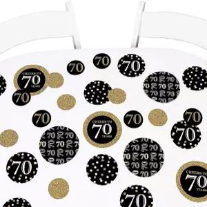 빅 닷 오브 해피니스 성인 70번째 생일 - 골드 파티 자이언트 서클 색종이 장식 라지 27 카운트