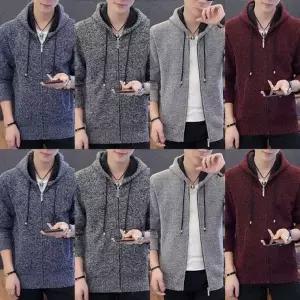 [하프클럽/]시즌 후드티 남성용 오픈니트뽀글이 융털