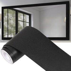 Alened 10M 블랙 미러 프레임 테두리 필 앤 스틱 벽지, 욕실 장식용 방수 테이프 테두리, 주방용 탈착식 자가 접착 벽 트림 스티커 2