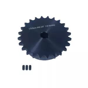 40 롤러 체인 스프로킷 24 톱니 5/8인치 보어(3/16인치 키웨이) 고카트 미니 자전거 ATV 컨베이어용 나사