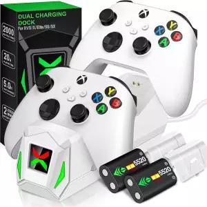 Xbox One용 2x5520mWh 충전식 배터리 팩이 장착된 컨트롤러 충전소 /시리즈 X S 4개의 커버가 One