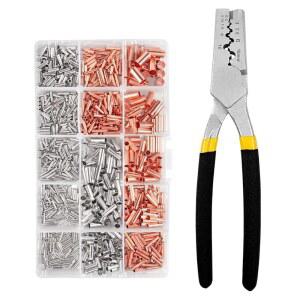 [미국배송] LZIAE 와이어 압착 공구 PZ0.5-16 및 970PCS 터미널 48PCS 열수축 튜브 GT 구리 커넥터 전기 케이블 끝 슬리브 특수 단자 클램프
