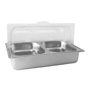 미니 반찬 냉장고 셀프바 저온 물대야 밧드 쇼케이스 토핑 깊이 10cm 2칸 깔때기