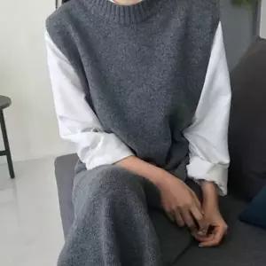 여성 롱니트 민소매 조끼 원피스 LD095 (WFK6DLO)