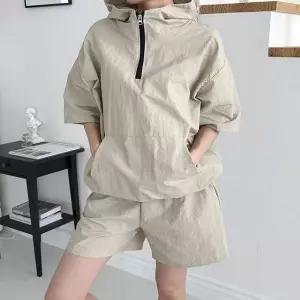 아노락 여성 세트 후드 외출 상하의 편한 여름티 (WFJ7UNE)