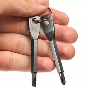 미니 드라이버 키링 블랙 십자 일자 열쇠고리 키홀더 (WFK9235)