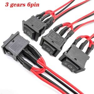 KCD1 15X21mm 검정색 로커 스위치 6 핀 3 ON-OFF-ON 이중 재설정/래치 6A 250V 10A AC