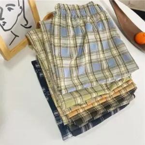 고품질 바지 긴 파자마 여름슬랙스 여성조거팬츠 체크바 (WFK9YQB)