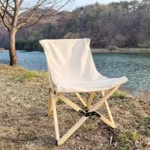 캠핑의자 캠핑 원목 우드 로우체어(아이보리) (WFK9ZMC)