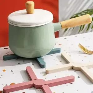 실리콘 접이식 냄비 받침대 화이트 매트 다용도 조리용 받침 (WFKA814)