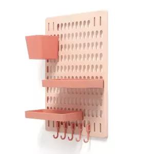 페그보드 선반 세트 무타공 벽면 타공판 핑크