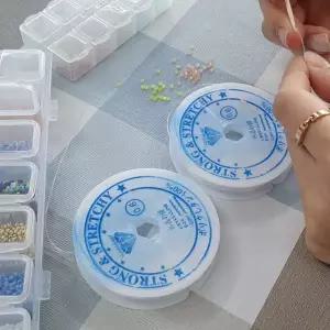 P1 비즈키링 팔찌만들기 우레탄줄 투명 0.6mm