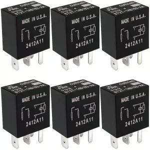 6팩 8T2T-14B192-AA 릴레이 12VDC 30A 4핀 SPST 자동차 - 일부 포드 F-150 익스플로러 차량과 호환 연료