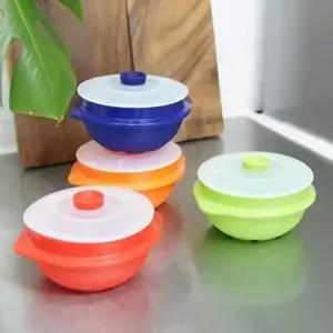 실리콘 뚝배기 찌게요리 찜요리 전자레인지용기 4컬