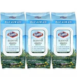 유한크로락스 센티바 세정살균티슈 시칠리안시트러스향 76매X3개