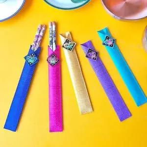 전통문양 자수 젓가락집 랜덤 5개 1세트 키친툴 보관 (WFKB4BT)