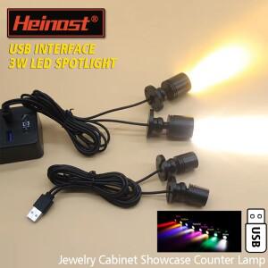 Led USB 스포트라이트 3W 5V 쥬얼리 캐비닛 쇼케이스 카운터 램프 표면 탑재 천장 미니 스포트 라이트 스위