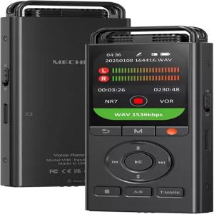 144GB 디지털 음성 녹음기 및 재생 강의 회의 인터뷰용 활성화 - MECHEN 3072Kbps 휴대용 미니 MP3 오디오