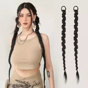 [하프클럽/셀러허브_여성트랜드패션]헤어밴드형 가발머리끈 2개입 롱댕기