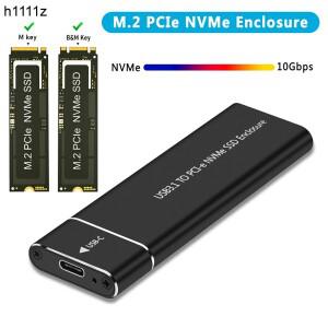 M.2 NVMe SSD 인클로저 어댑터 알루미늄 케이스 USB C 3.1 Gen2 10Gbps-2230/2242/2260/2280 PCIe 외부 상